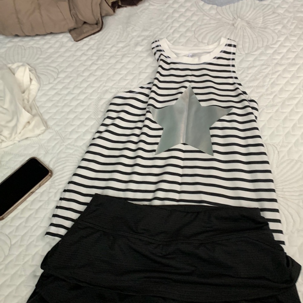 T-shirt and skirt